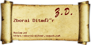 Zborai Ditmár névjegykártya